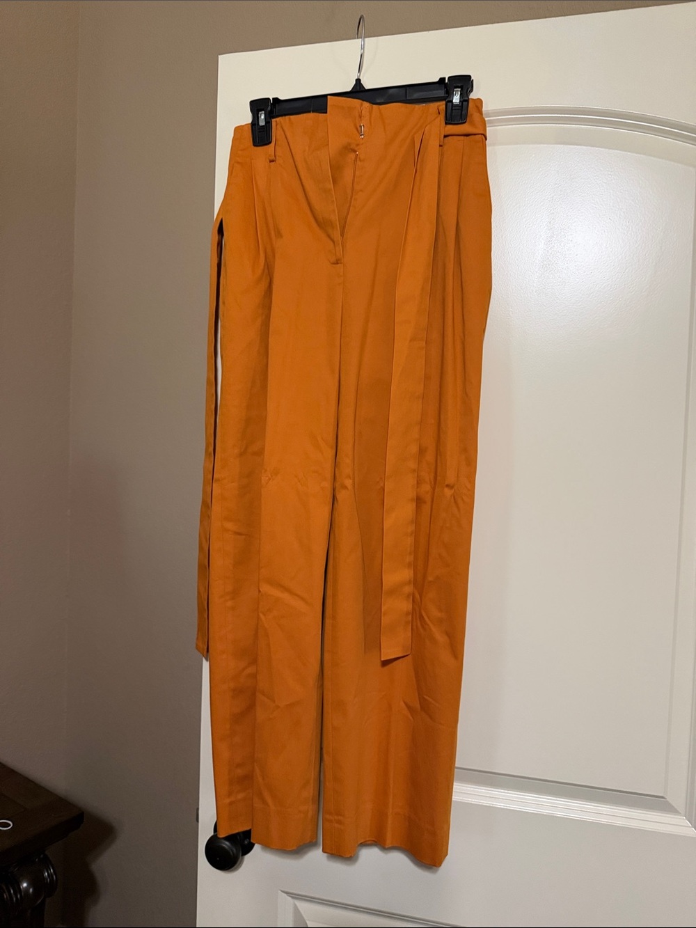 ANTONIO MELANI Tailored High-Waist Wide-Leg Pants in Burnt Orange
